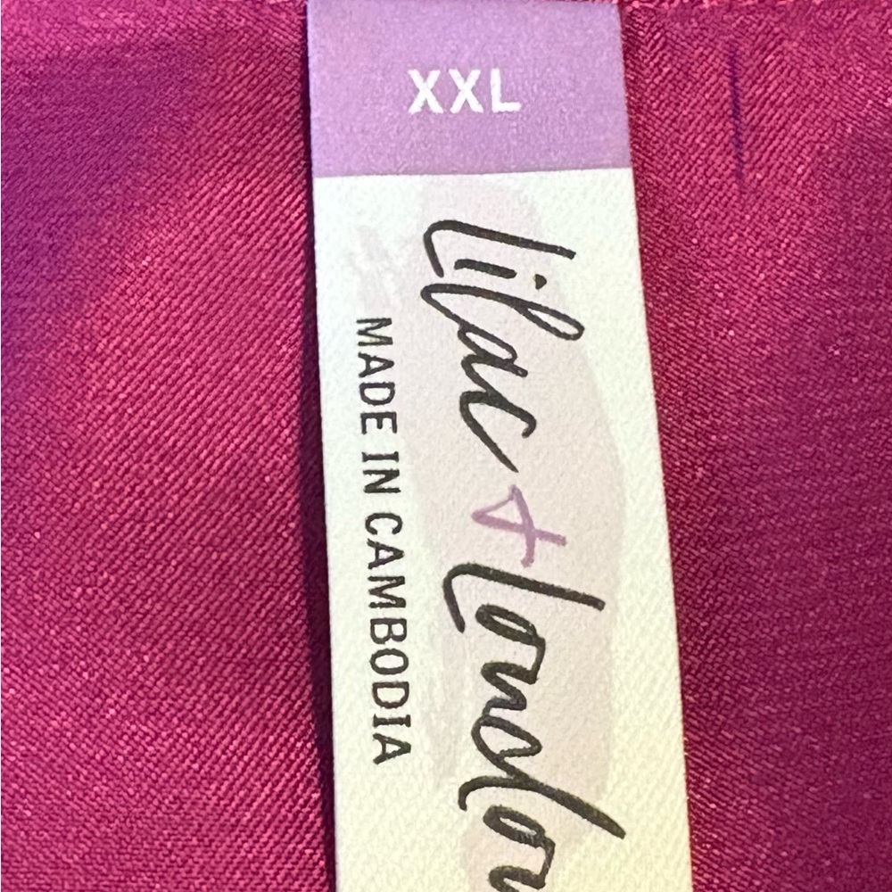 Lilac + London satin short pajama set XXL new with tags - Picture 5 of 6
